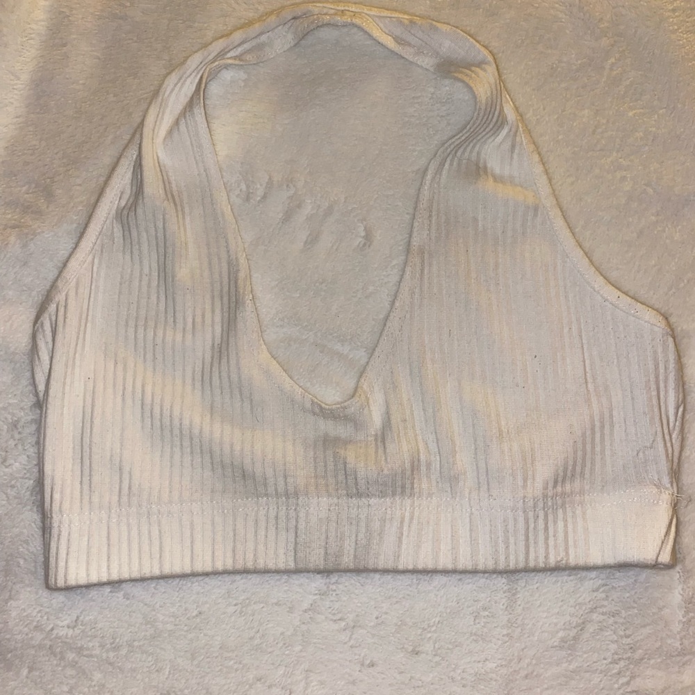 White halter bralette MISSGUIDED